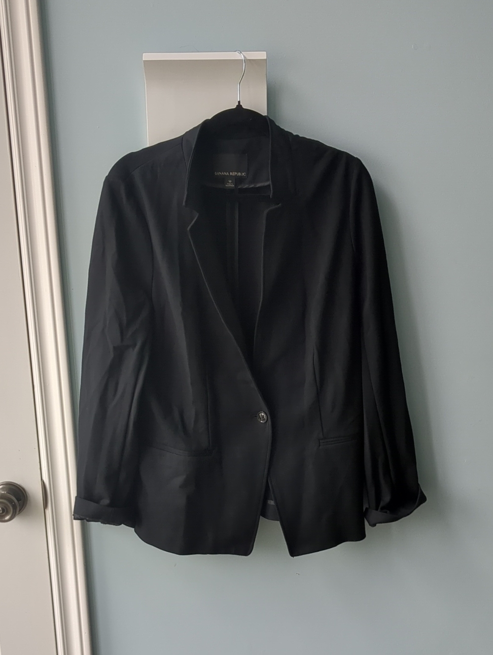Banana Republic Black Single-Button Tailored Blazer